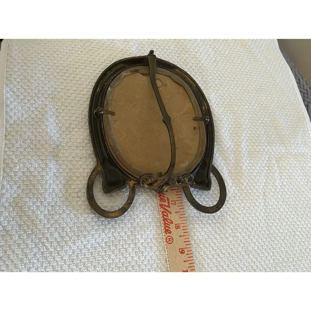Vintage Brass Horseshoe Picture Frame #305 A Horse Lover Equestrian Western